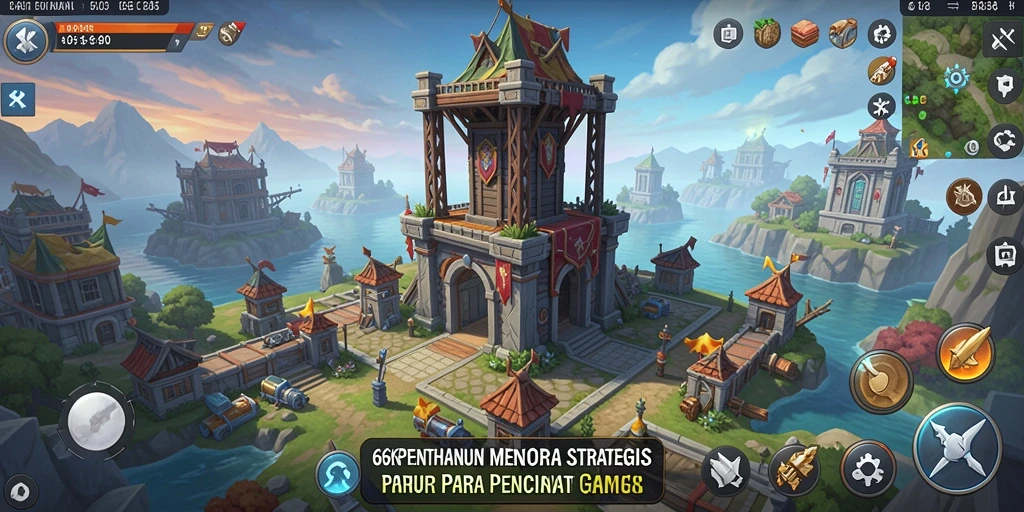 Tangkapan layar menunjukkan gameplay mendebarkan 66K dengan menara yang strategis.