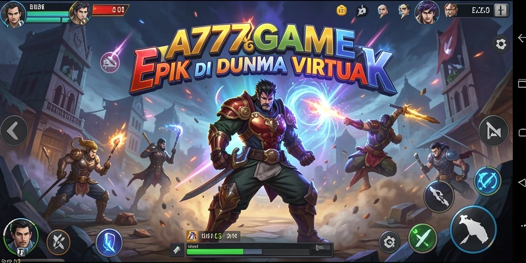 Screenshot A777GAME menampilkan aksi pertarungan yang intens dan karakter-karakter yang dinamis.