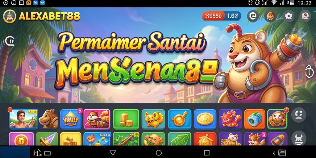 Tampilan gameplay ALEXABET88 yang seru dan penuh warna.