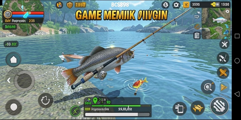 Tampilan menarik gameplay memancing di BOS898 yang seru.