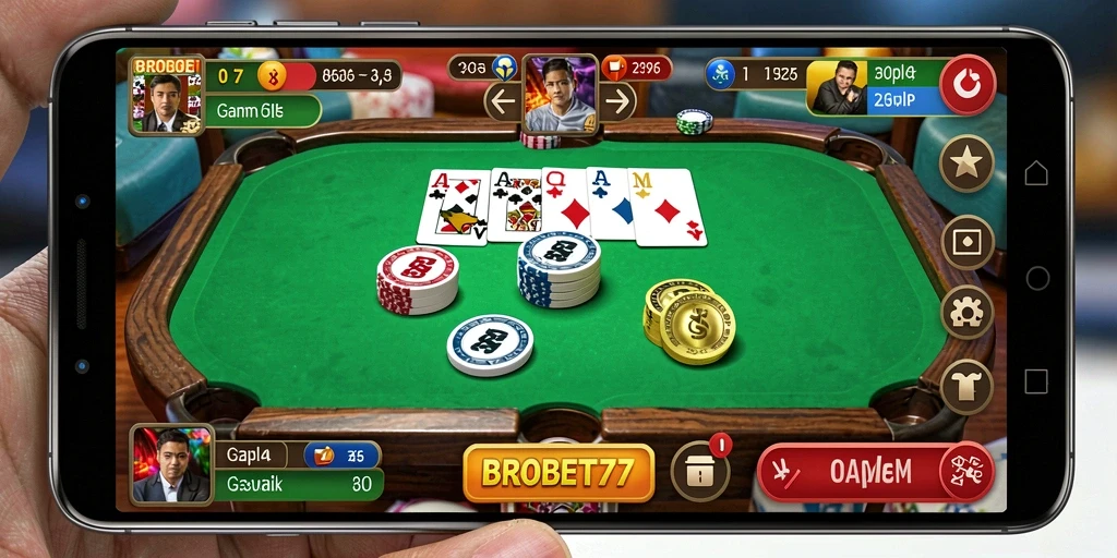 Tampilan menarik dari gameplay Gaple di BROBET77.