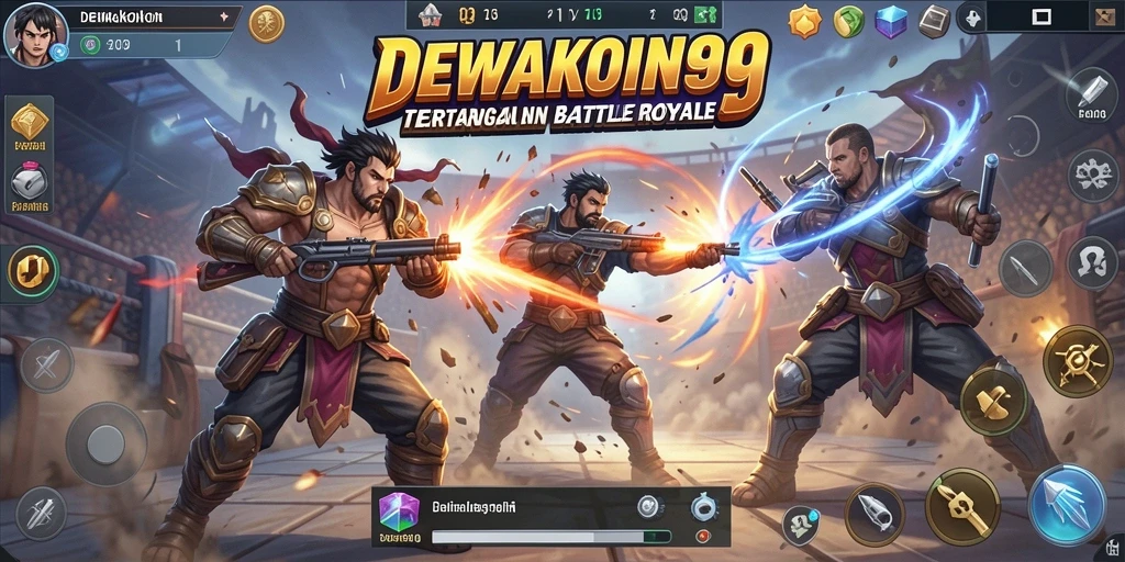 Tangkapan layar DEWAKOIN99 menunjukkan aksi Battle Royale yang mendebarkan.