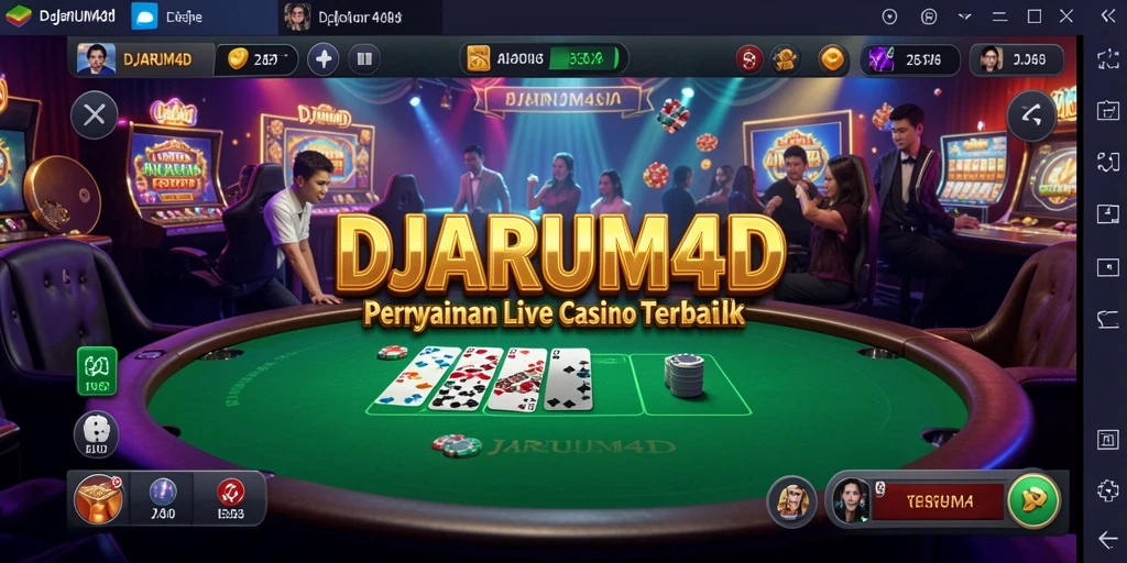 Screenshot gameplay DJARUM4D menunjukkan dealer dan pemain yang berinteraksi secara langsung.