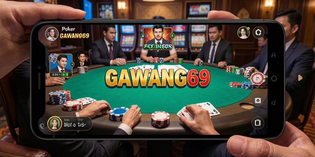 Screenshot gameplay GAWANG69 yang menunjukkan aksi poker menarik.