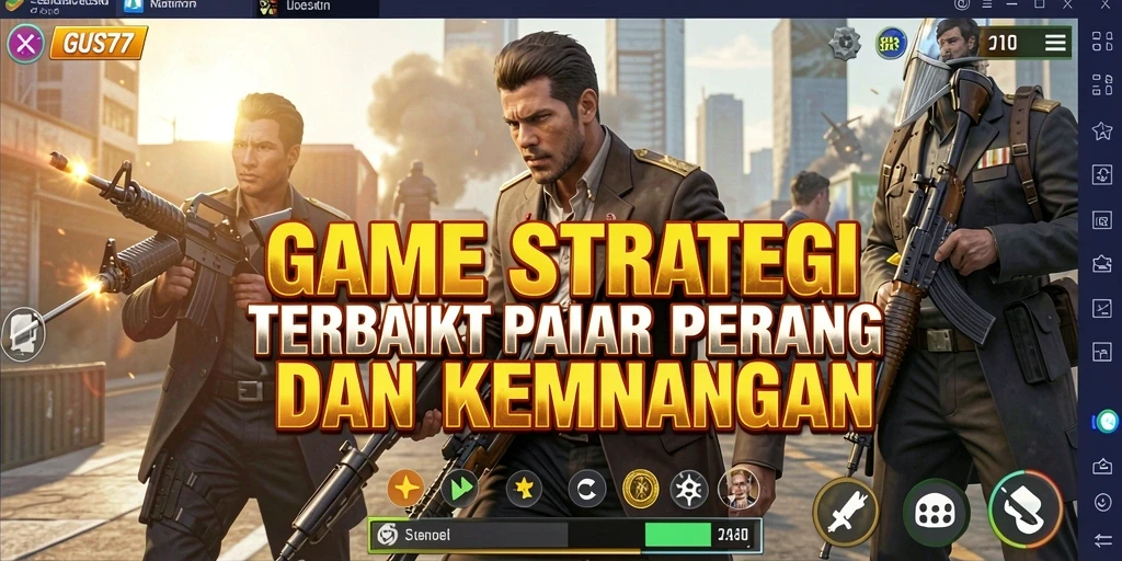 Tangkapan layar GUS77 menunjukkan aksi strategi intens dari gameplay yang mendebarkan.
