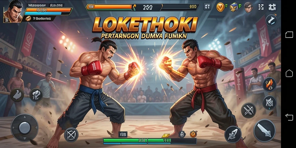Tampilan screenshot LOKETHOKI yang menunjukkan aksi permainan Fighting yang intens.