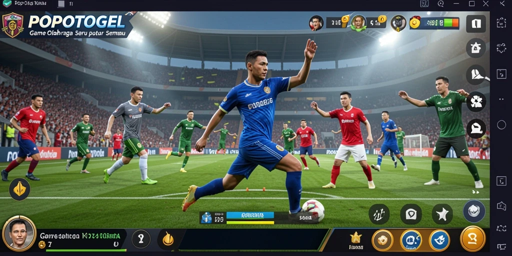 Tampilan gameplay intens di arena olahraga POPOTOGEL.