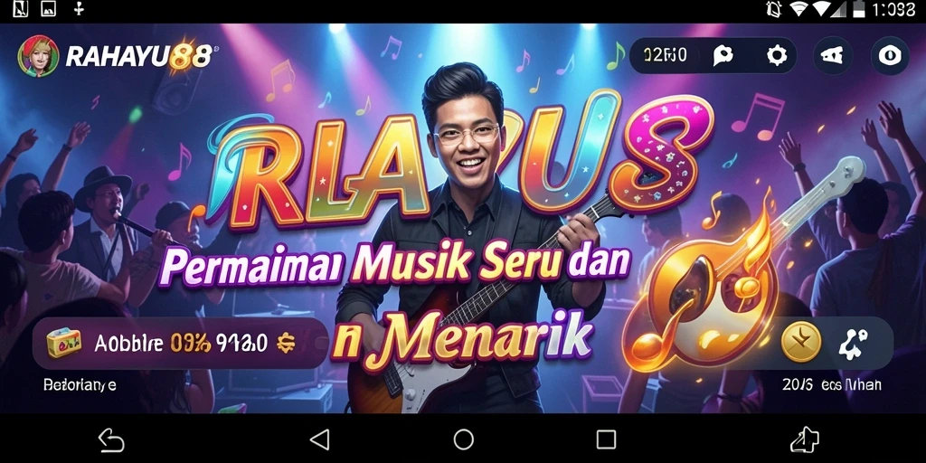 Tampilan screenshot gameplay RAHAYU88 yang menampilkan aksen musik yang menarik.