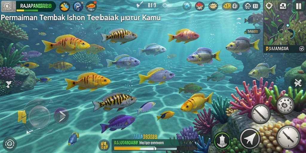 Tangkapan layar gameplay seru dalam RAJAPANDA88 Tembak Ikan.