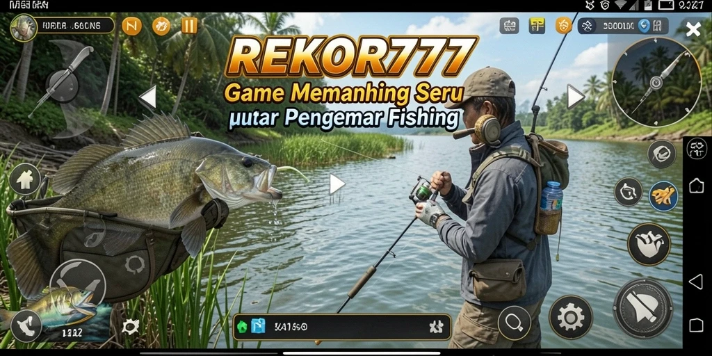 Tampilan gameplay REKOR777 yang mendebarkan saat memancing di lautan.