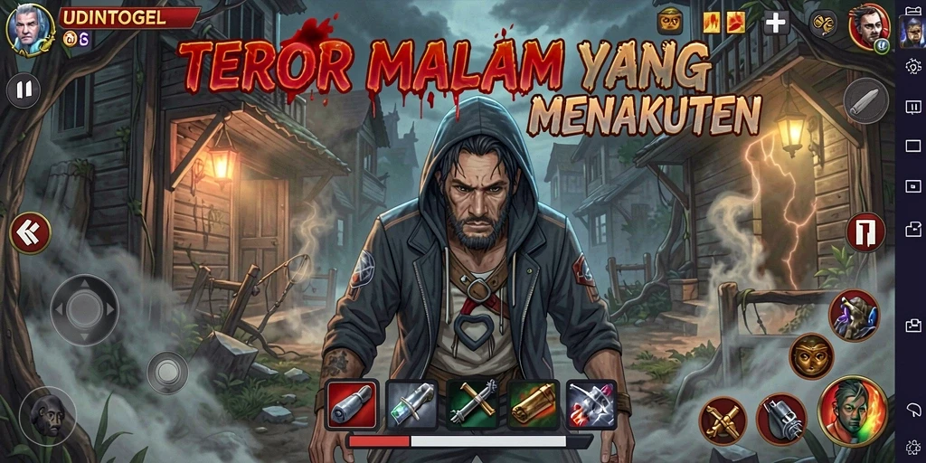 Gameplay mencekam di UDINTOGEL dengan suasana horor yang menegangkan.
