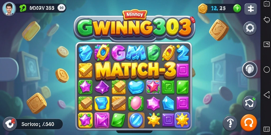 Tampilan menarik dari gameplay WINNING303 dengan tantangan Match-3.